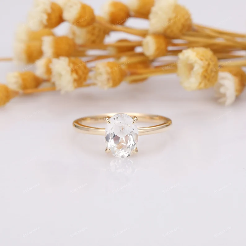 White Sapphire Engagement Ring