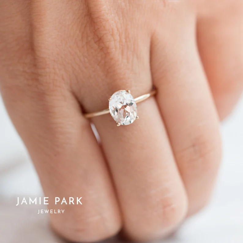 white sapphire ring