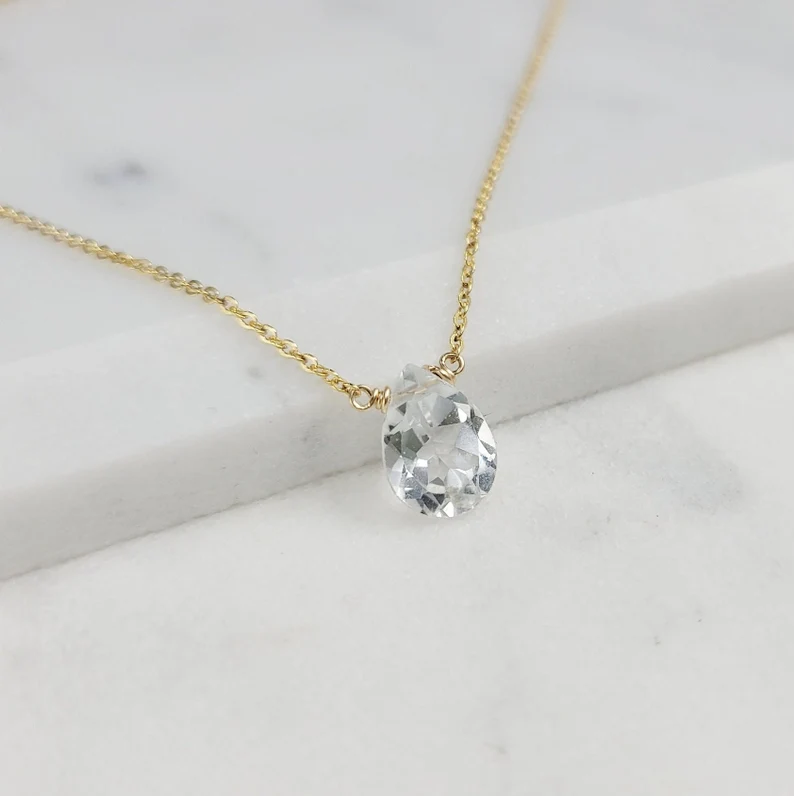 White topaz necklace