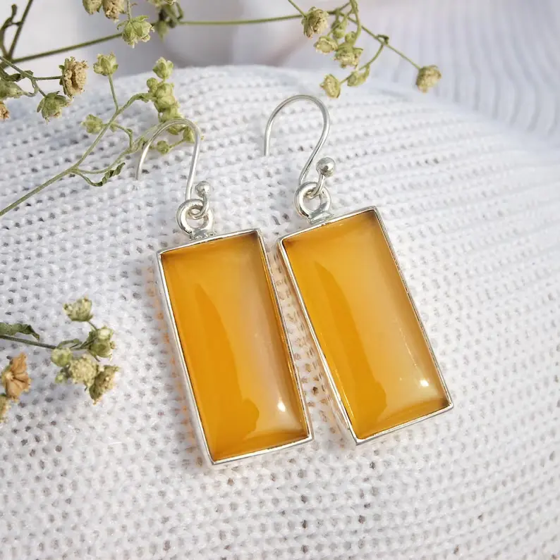 yellow onyx earrings